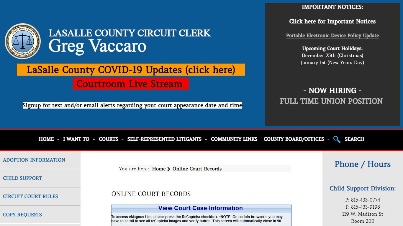 Online Court Records - LaSalle County