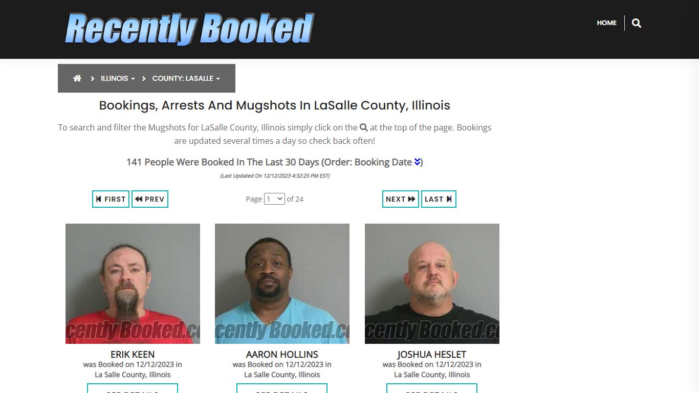 Recent bookings, Arrests, Mugshots in LaSalle County, Illinois